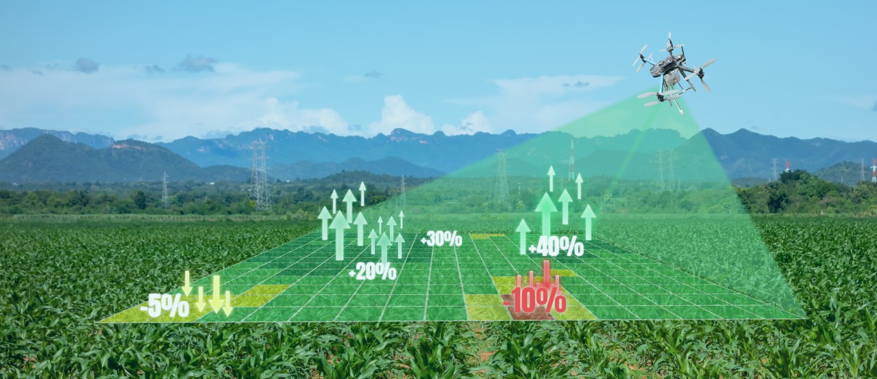 Imagem de uma terra com desenhos de dados tecnologicos